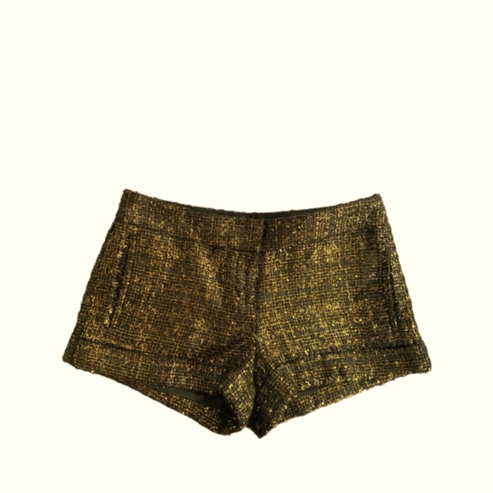 Express Tweed Gold/Black Thread Shorts